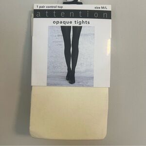 Attention Cream Opaque Tights Medium Large